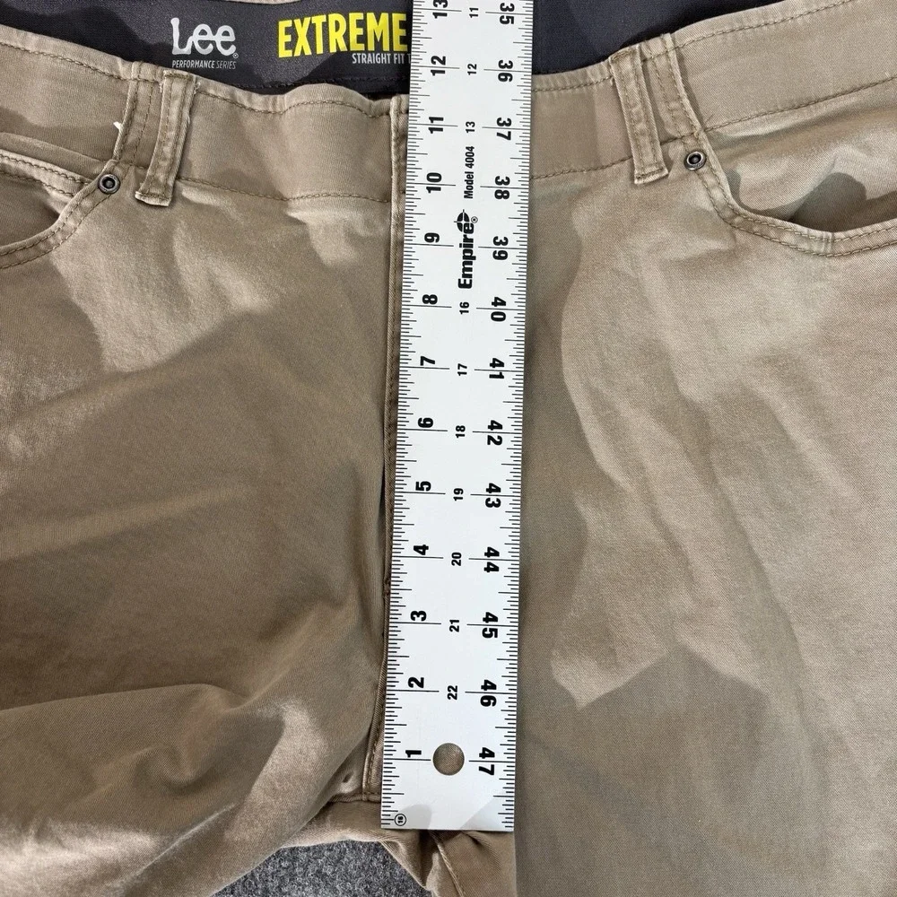 Lee Pants Extreme Motion Khaki Mens 40x30 (Fits 40x28) Straight Fit Stretch Tan - Picture 11 of 14